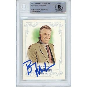 Barry Melrose Autographed Hockey Card 2013 Topps Allen and Ginters Beckett Slab